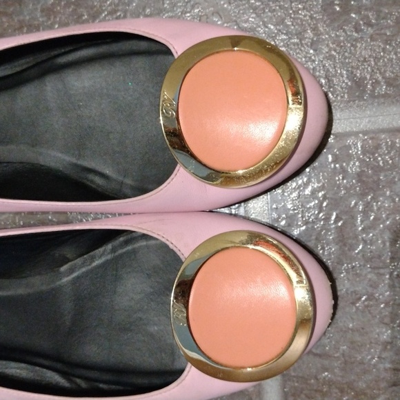 Roger Vivier Gold Buckle Pastel soda orange and pink ballet flats size 36.5 - Picture 3 of 16